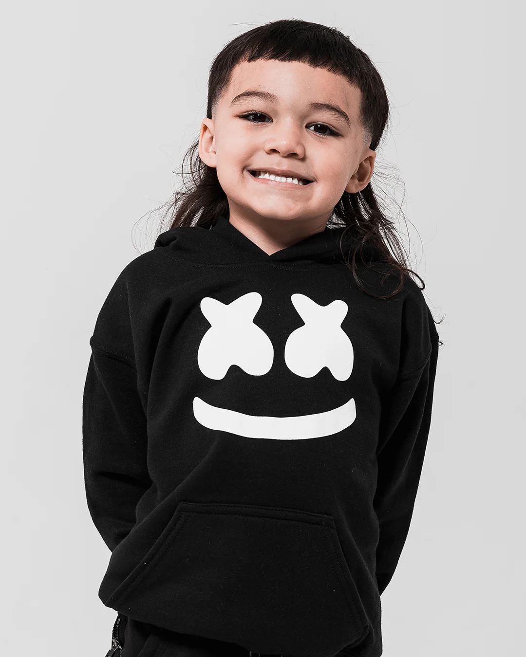 Smile Hoodie (Youth) — Black - Image 3