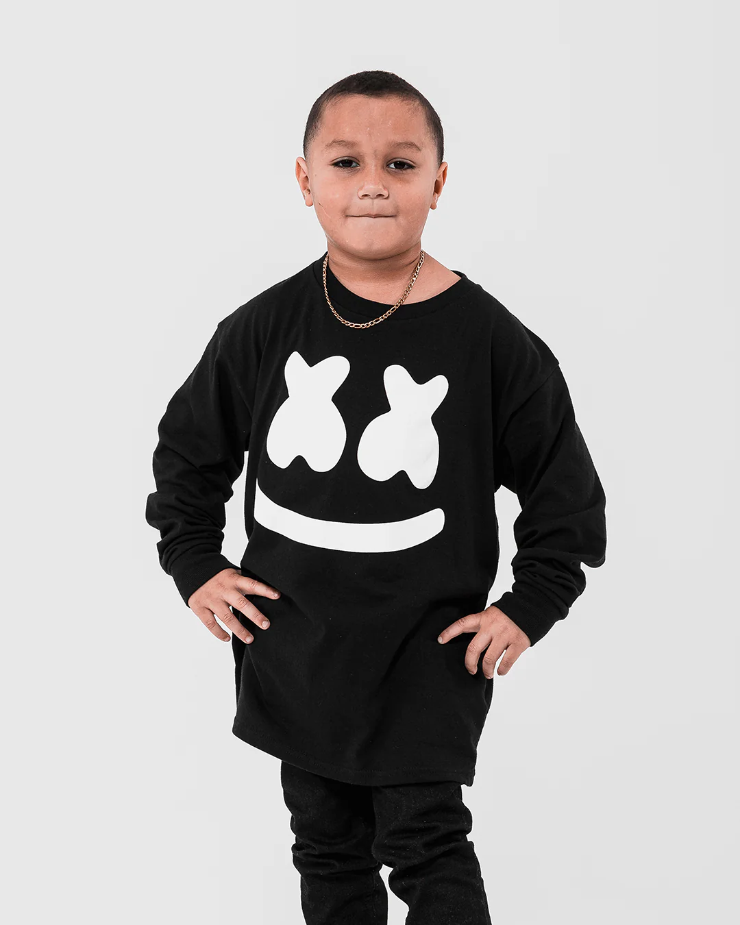 Smile L/S Shirt (Youth) — Black - Image 3